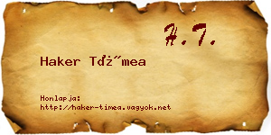 Haker Tímea névjegykártya